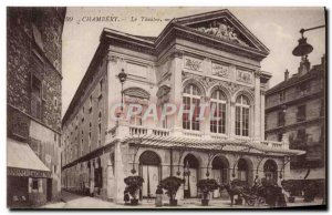 Old Postcard The Theater Chambery Coordonnerie the HVAC Black