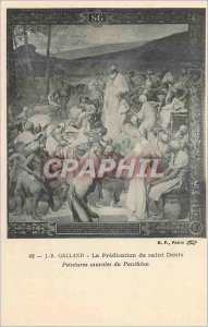 Old Postcard J B Galland The Preaching of Saint Denis Murals Pantheon