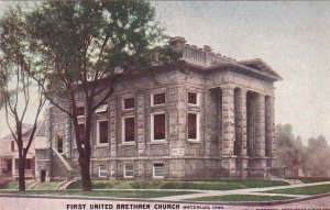 Postcard First United Brethren Church Waterloo Iowa