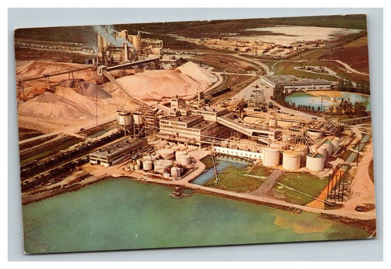 Vintage 1971 Postcard Aerial View of Phosphate Mining Central Florida