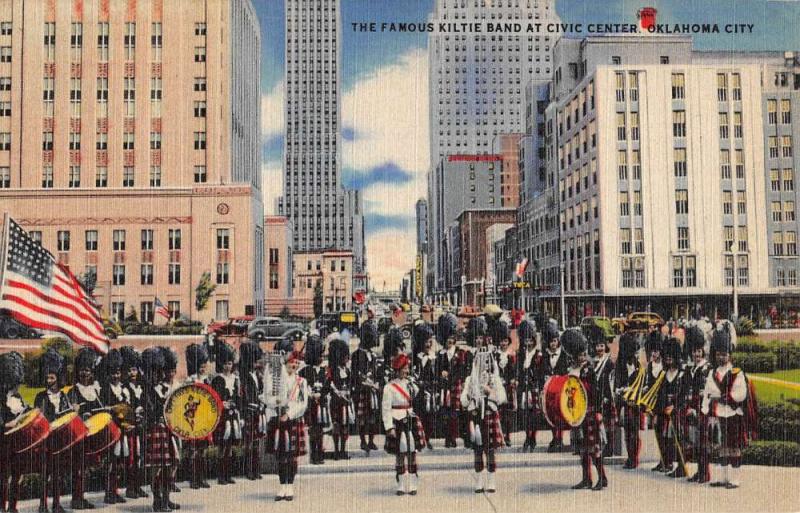 Oklahoma City Oklahoma Kiltie Band Civic Center Antique Postcard K87960