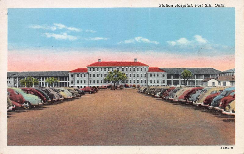 Station Hospital, Fort Sill, Oklahoma, Early Postcard, Unused