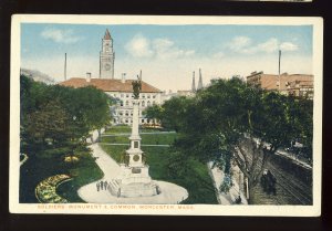 Worcester, Massachusetts/MA Postcard, Soldier's Monument & Common