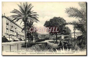 Old Postcard Nice Avenue Massena and Casino des Palmiers Garden