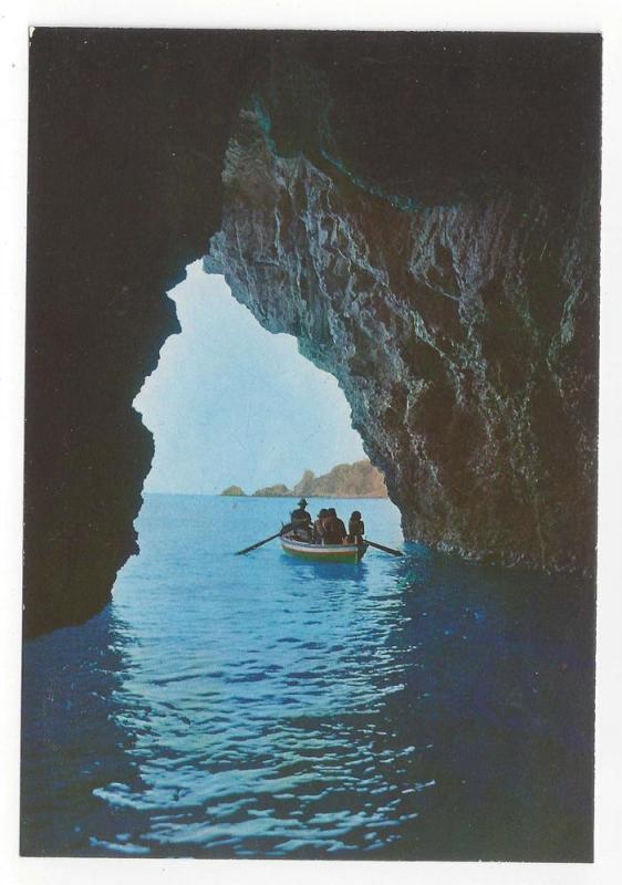 Italy Taormina Mare Sicily Panorama Blue Grotto Postcard 4X6