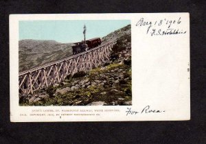 NH White Mountains New Hampshire Cog Railroad 1906 Train Postcard UDB