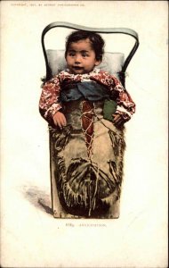 American Indian Baby c1900 Detroit Publishing Vintage Postcard