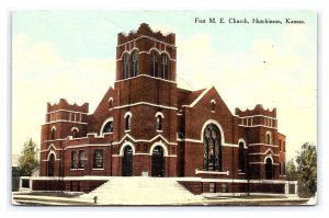Postcard First M. E. Church Hutchinson Kansas c1910 Postmark