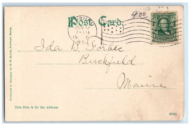 1906 Jordan High School Exterior Scene Lewiston Maine ME Posted Antique Postcard