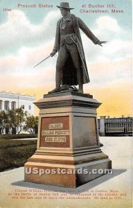 Prescott Statue at Bunker Hill - Charlestown, Massachusetts MA  