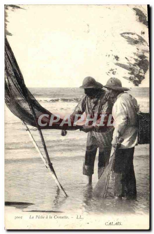 Old Postcard Fishing The fishing has shrimp