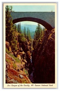 Box Canyon bridge Mt Rainier National Park Washington WA UNP Chrome Postcard T21