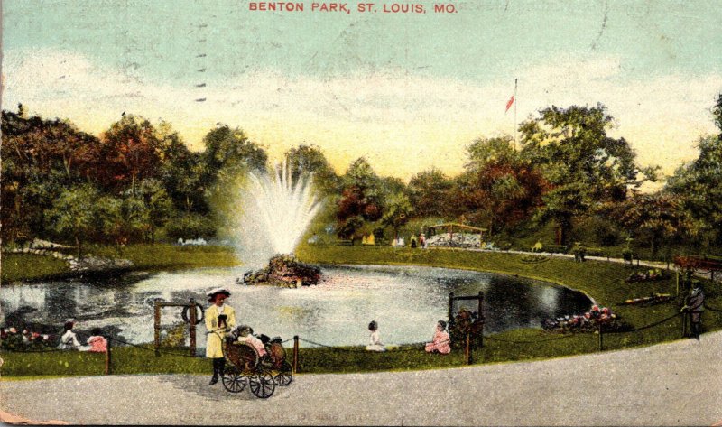 Missouri St Louis Fountain In Benton Park 1907