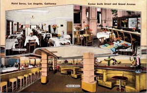 Linen Dining Room, Coffee Shop, Indian Room Hotel Savoy Los Angeles, California