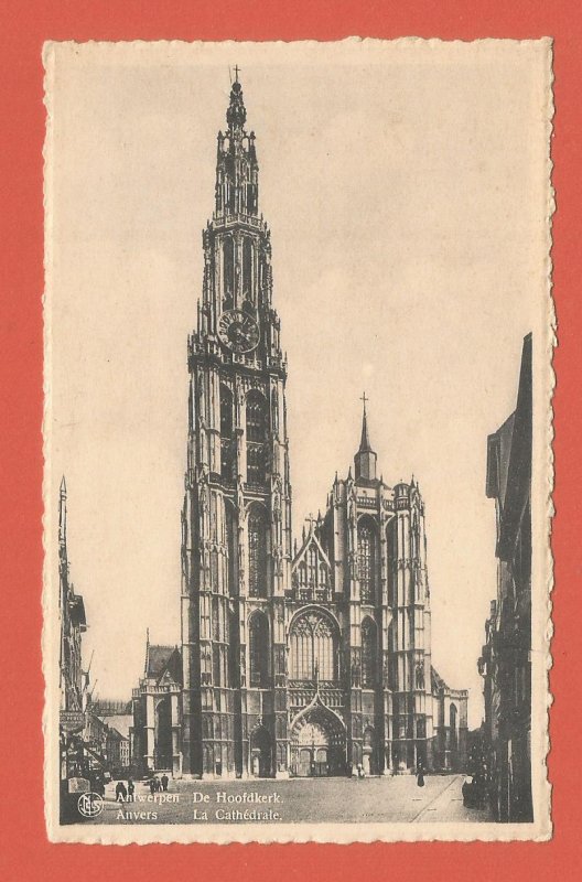 OLD POSTCARD – ANTWERP, BELGIUM – CATHEDRAL – REAL PHOTO POSTCARD 1910