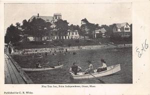 Onset Bay MA Pine Tree Inn Point Independence Boats Postcard
