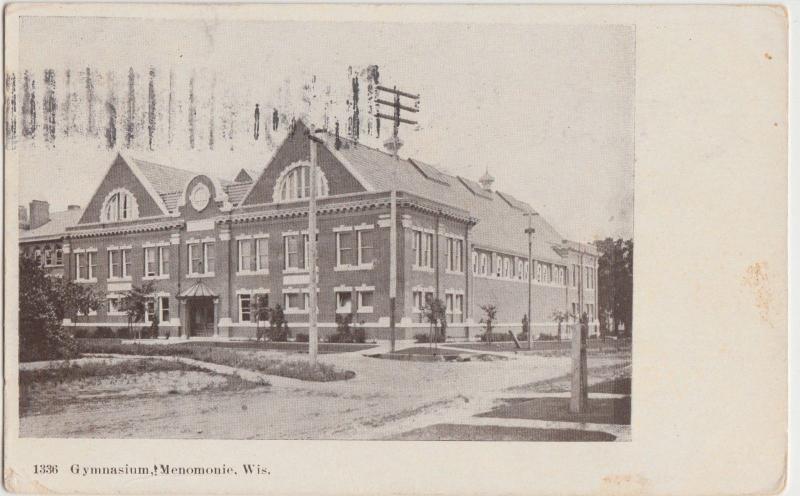 Wisconsin WI Postcard1909 MENOMONIE Gymnasium Building