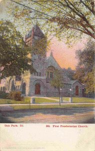 First Presbyterian Church Oak Park Illinois 1909 postcard