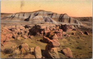 Bad Lands in Rainbow Forest Adamana AZ Hand Colored Vintage Postcard G45