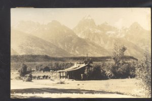 RPPC MOOSE JACKSON HOLE WYOMING ROADSIDE STORE VINTAGE REAL PHOTO POSTCARD