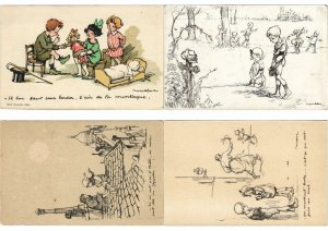 POULBOT Artist Signed ALL DIFFERENT 124 Vintage Postcards (L2945)