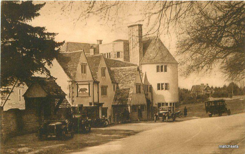 Autos Bear Inn Roadside  1920s Stroud Gloucestershire UK postcard 10672