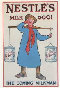 Nestles Milk Chocolate Drink Milkman Advertising Poster Postcard