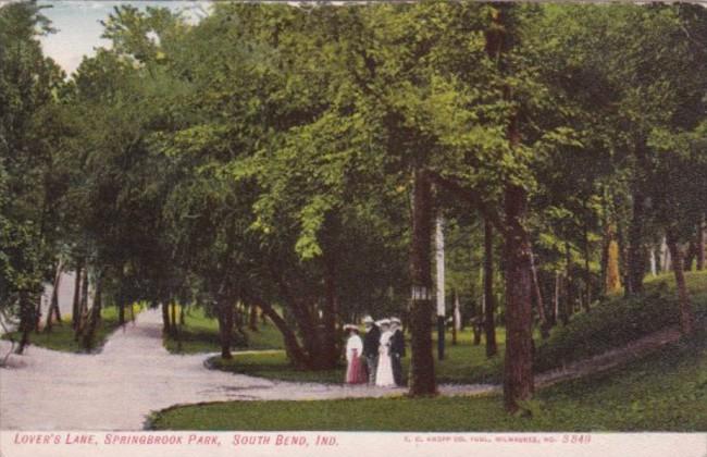 Indiana South Bend Lover's Lane In Springbrook Park 1907