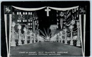 DENVER, CO   Triennial Conclave KNIGHTS TEMPLAR Court of Honor 1913 Postcard