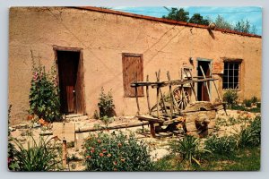 Old Ox Cart on Kit Carson's Museum Patio TAOS New Mexico Vintage Postcard 754