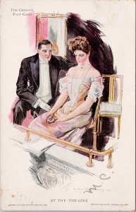 At The Theatre Man Woman Dressed Up Howard Chandler Christy Artist Postcard H26