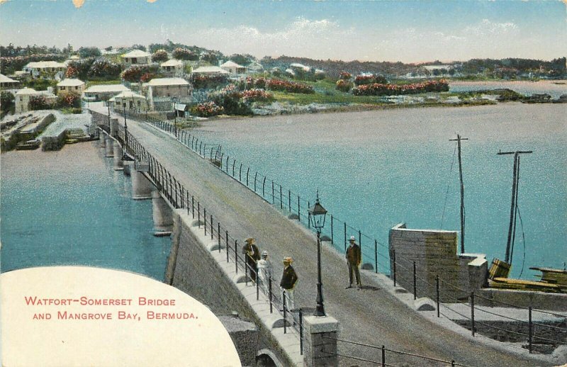 Vintage Postcard; Watfort-Somerset Bridge & Mangrove Bay, Bermuda Unposted