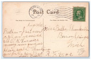 1909 Pretty Woman Rising Boat Merry Widow At Full Speed South Bend IN Postcard
