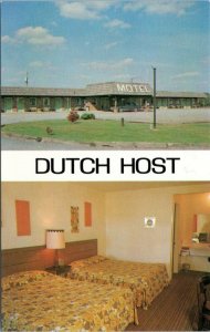 postcard Sugarcreek Ohio - Dutch Host Motel - exterior and room view