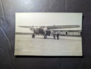 Mint England RPPC Early Aviation Postcard Sabena Liner