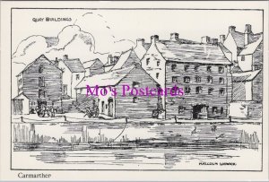 Wales Postcard - Carmarthen Quay Buildings, Artist Malcolm Lodwick  RS37933