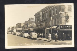 RPPC BREMERTON WASHINGTON DOWNTOWN STREET SCENE OLD CARS REAL PHOTO POSTCARD