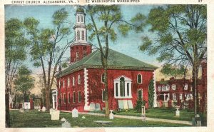 Vintage Postcard Christ Church Where Washington Worshiped Alexandria Virginia VA