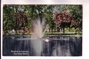 Fountain on Commons, Lawrence, Massachusetts, Used 1914 Flag Cancel,