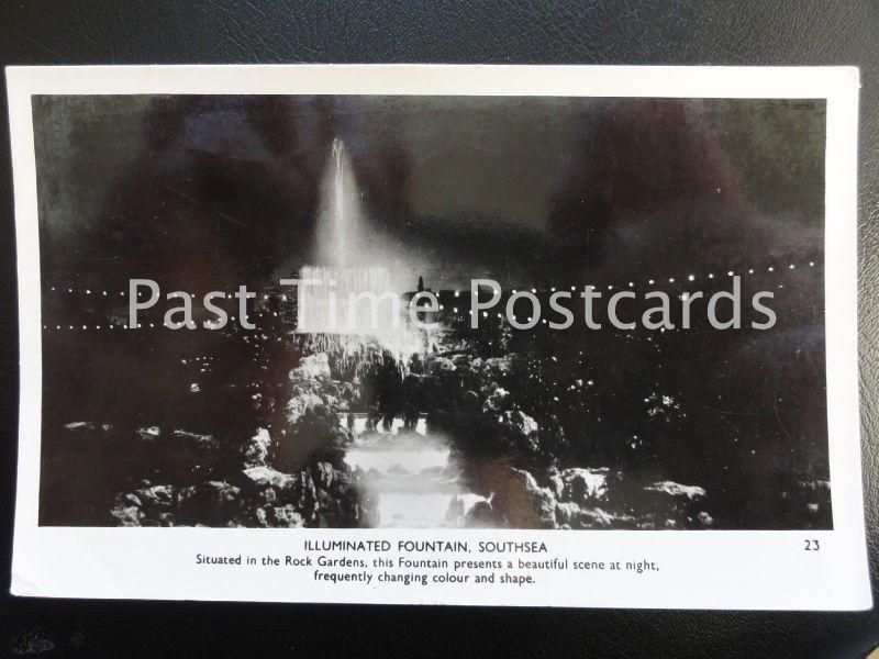 Hampshire SOUTHSEA Illuminated Fountain c1949 RP Postcard by R.L. Evelyn Ltd