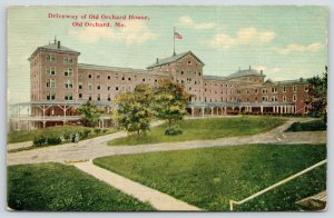 Old Orchard Maine~Old Orchard House Hotel Driveway~Wrap Around Porch~1913 PC