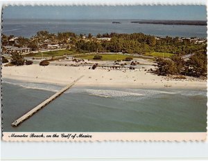 Postcard Manatee Beach, on the Gulf of Mexico, Holmes Beach, Florida