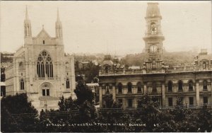 PC NEW ZEALAND, ST PAULS CATH, DUNEDIN, Vintage REAL PHOTO Postcard (B41481)