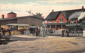 Lowville New York Depots Train Station Vintage Postcard AA77197