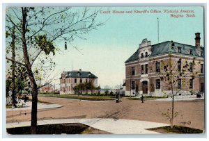 Regina Saskatchewan Canada Postcard Court House Sheriff's Office c1910 Unposted