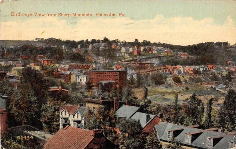 Aerial  View of from Pottsville Pennsylvania    from  Sharp Mountain