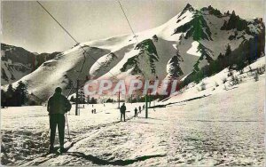 Modern Postcard Fields of Snow and Ski Slopes in Sancy (1886 m)