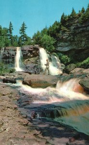 Vintage Postcard View Blackwaters Falls Most Beautiful Waterfalls West Virginia