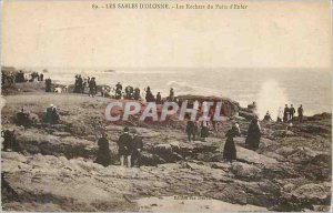 Old Postcard Les Sables d'Olonne The Well of Hell Rocks