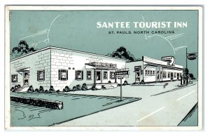 SAINT PAULS, NC North Carolina ~Roadside SANTEE TOURIST INN c1930s Cars Postcard